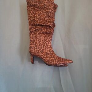 Time and Tru Leopard Print Heeled Boots